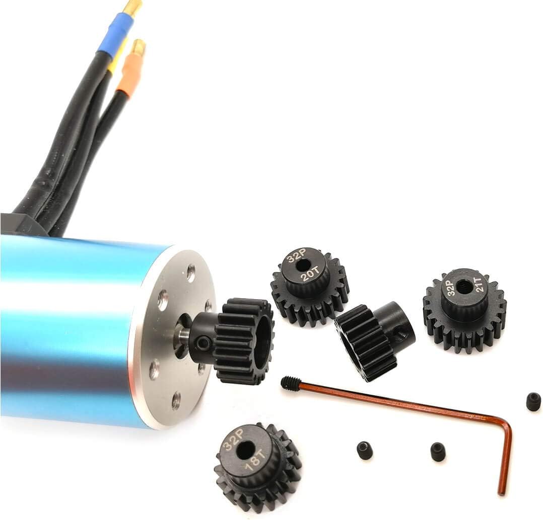 MakerDoIt 32P Hardened Pinion Gear Set 3.175 Hole 17T 18T 19T 20T 21T with Hex Key (Compatible with 0.8 Metric Pitch) - Image 3