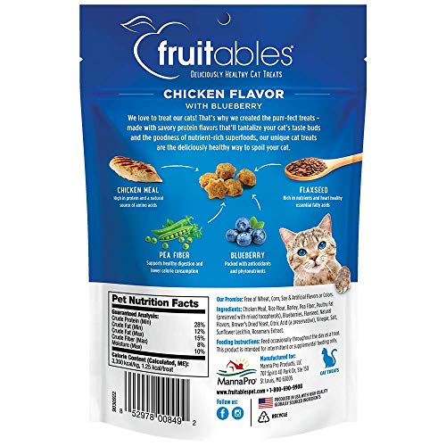 Fruitables Cat Treats Crunchy Treats For Cats Healthy Low Calorie Treats Packed with Protein