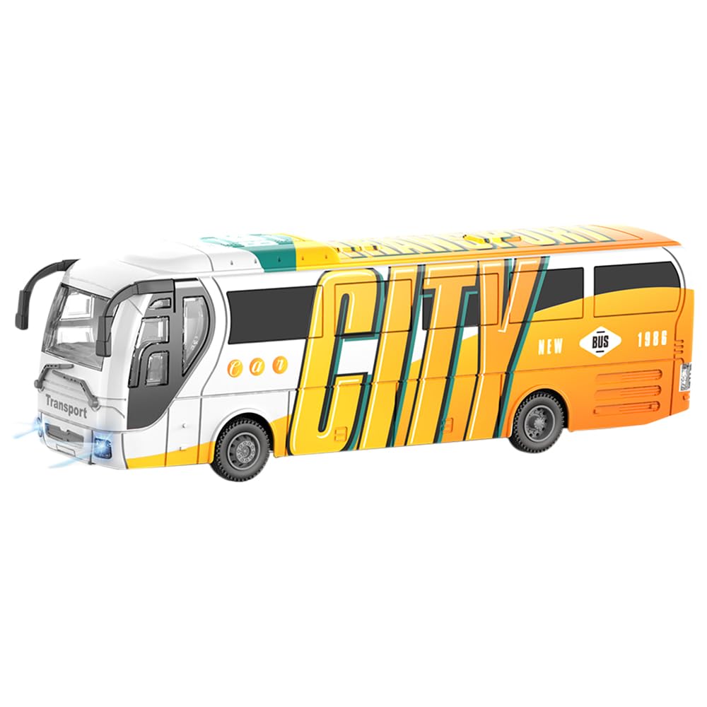 VGSAPRLEY Remote Control Bus Car,Electronic Vehicles,LED Lights,Remote Control Car Toy for Boys & Girls Gifts (yellow)