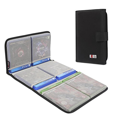 BUBM PS4/ PS4 PRO/XBOX Game Disc Carrying Case, Travel Storage Case for