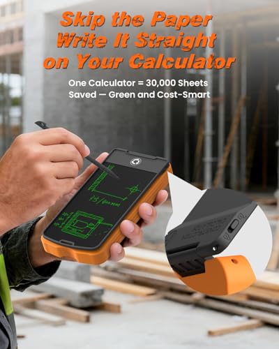 Construction Calculator with Writing Tablet Industrial & Scientific ROATEE Engineering Calculator for Contractor, Concrete Pocket Feet-inch-Fraction Calculators for Carpenter, Framer, Remodeler