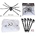 F FiGoal Halloween Giant 23 FT Triangular Mega Spider Web with 3 FT Huge Black Hairy Spider and Super Stretch Cobwebs Halloween Indoor and Outdoor Decorations