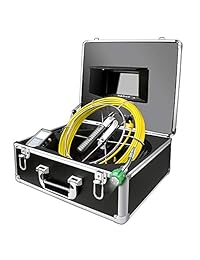 Cámara de fontanería impermeable IP68 DVR, equipo de inspección de vídeo de 7 pulgadas, monitor LCD, HVAC, conducto, drenaje, chimenea, tubos de serpiente, 98.4 ft, cable 1000TVL, cámara CCD de Sony con caja de lujo (tarjeta SD de 8 GB)