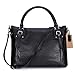 Kattee Women's Vintage Genuine Soft Leather Tote Shoulder Bag (Black, Large)