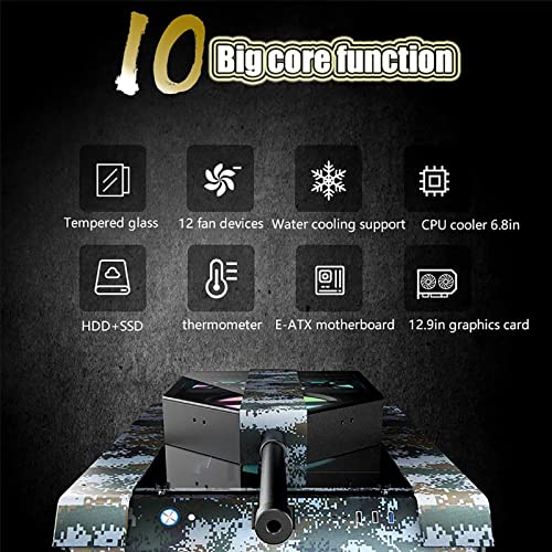EEKBNEJQ Tank Computer Case Gaming Tank Pc case Mid-Tower ATX Case,E ...