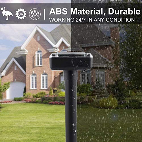 [2 Stück] Solar Maulwurfschreck, Ultrasonic Solar Maulwurfabwehr, IP56 Wasserdicht Wühlmausschreck, Mole Repellent, Maulwurfbekämpfung, Tiervertreiber Schädlingsbekämpfung für Den Garten