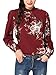 Abollria Women's Flower Print Long Sleeve Stand Collar Casual Chiffon Blouse Shirt Tops