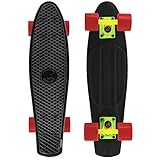 Cal 7 Complete Mini Cruiser | 22 Inch Micro Board | Vintage Skateboard for School and Travel (Rebel)