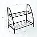 C-Hopetree Indoor or Outdoor Plant Stand, 2 Shelf Pot Rack with Black Metal Frame and Shelves