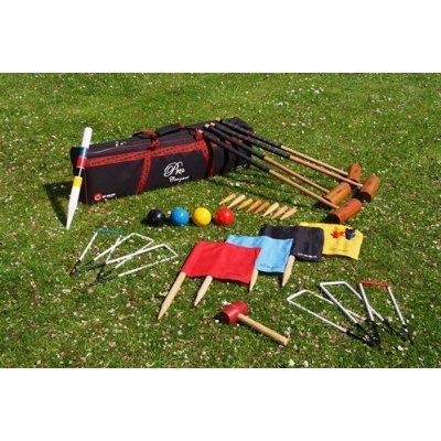 UBER Games 4-Player, 9 Wicket Professional Croquet Set with Nylon Storage Bag