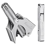 KEDSUM Professional Portable Manual Nose & Ear Hair Trimmer, No Batteries Required, Stainless Steel Nose Hair Remover for Men & Women,Come with a Fingernail Clipper,Prefect Gift for Father`s Day