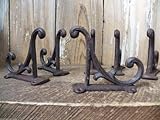 Lot Set of 6 Vintage-style School Farm CAST IRON Coat Hat HOOKS
