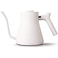 Fellow Stagg Stovetop Pour-Over Coffee and Tea Kettle - Gooseneck Teapot with Precision Pour Spout, Built-In Thermometer, Matte White, 1 Liter