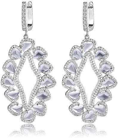 Ladies Earrings. Crystal Clear Color Designer Ladies Earrings by Natalie Mills. Ladies Jewelry. (Davine) LATEST TREND