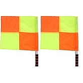 Soccer Referee Flag, 2Pcs Football Linesman Flags with Storage Bag for Sports Match Soccer Football Hockey Training Outdoor Competition