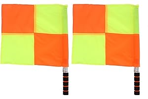 FYDUN 2Pcs Referee Linesman, Storage Bag For Sports Match Soccer Sideline Ref Flag With Flags Soccer Football Hockey Training