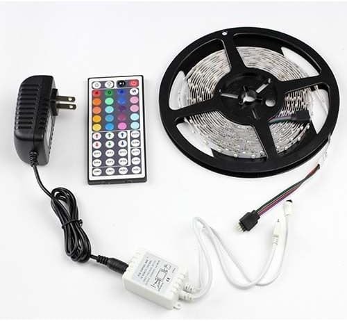 Chiefmax 5M/16.4 Ft SMD 3528 RGB 300 LED Color Changing Kit with Flexible Strip Light+44 Key IR Remote Control+ Power Supply