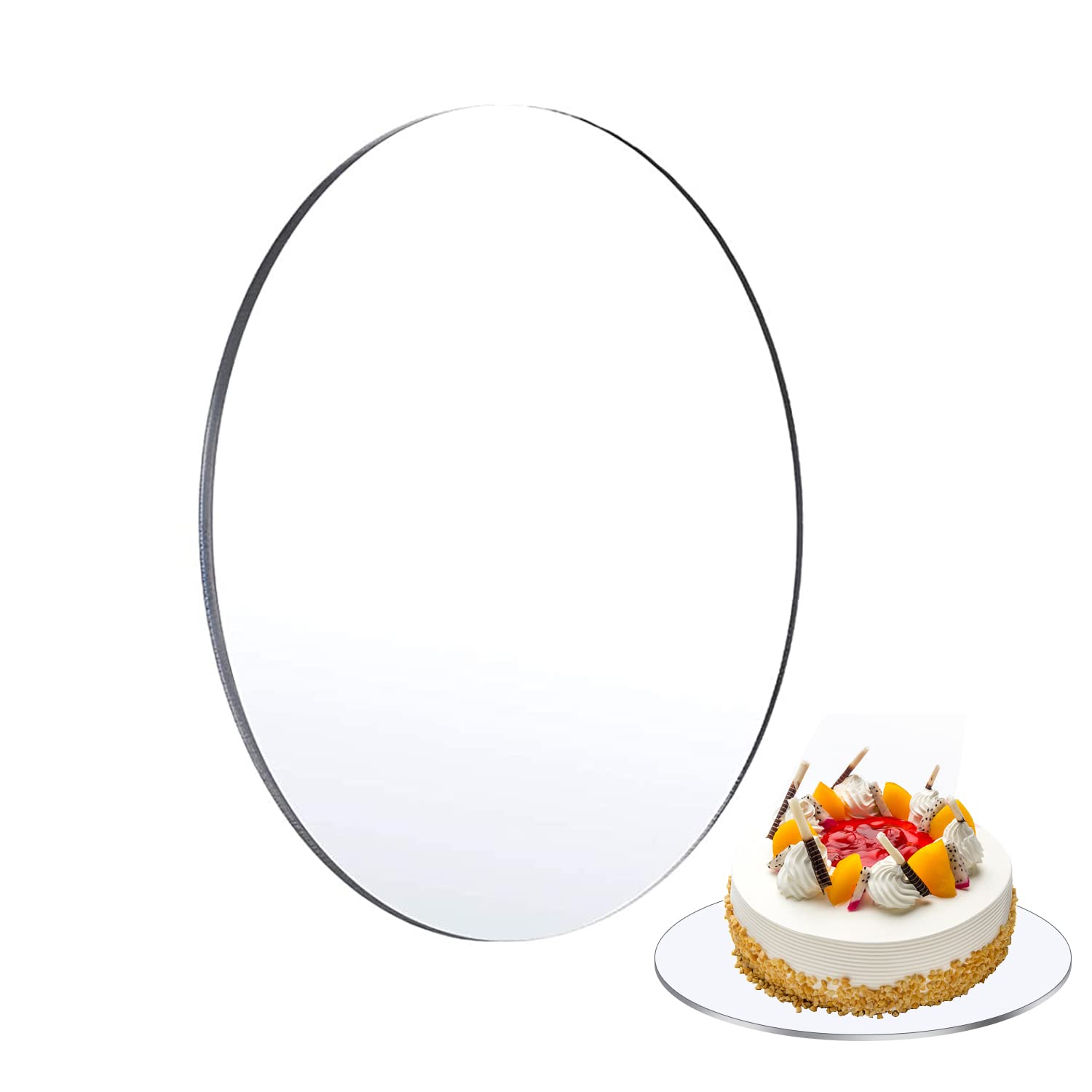 TAIANJI Round Acrylic Cake Disc 30cm, Cake Blanks Plexiglass Sheet, Cake Board DIY Painting Christmas Decorations (4mm Thick)