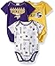 NFL Minnesota Vikings Unisex-Baby 3-Pack Short Sleeve Bodysuits, Purple, 0-3 Months