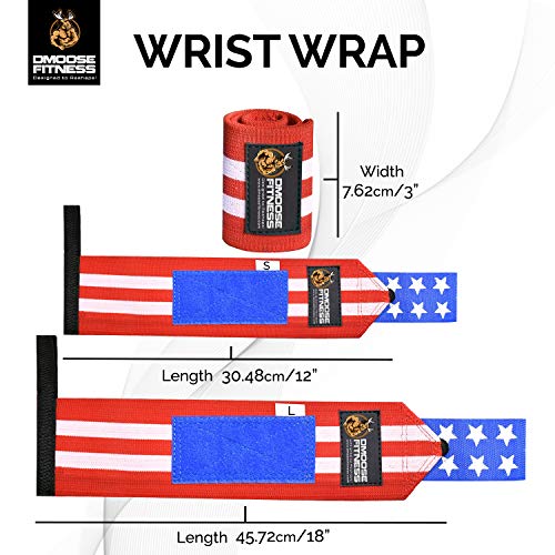 DMoose Fitness Wrist Wraps for Weightlifting, Powerlifting, Barbell