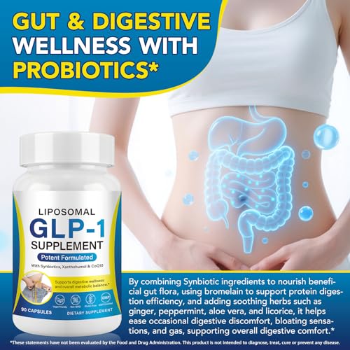 asusxcli GLP-1 Supplement - Dietary Supplement -Synbiotics - Curb Appetite, Boost Metabolism & Support Gut Health for Women & Men Lean Body Support - 90 Capsules