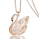 BlueTop(TM) Korea Women Grade Swan Opal Long Pendant Crystal Sweater Necklace