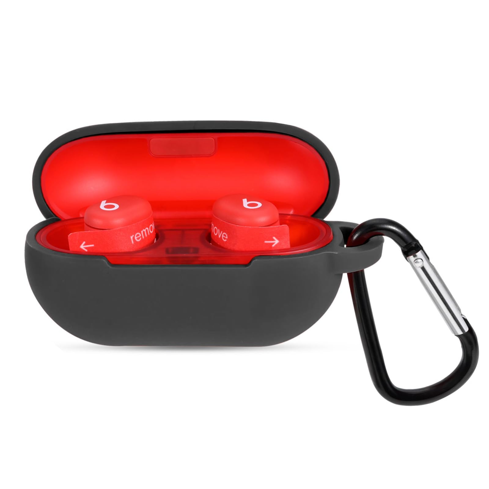 Photo 1 of Claiol Silicone Case for Beats Solo Buds 2024, Premium Shockproof Case Cover Compatible with Beats Solo Buds with Carabiner. (Black)
