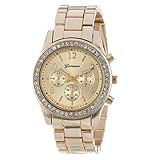 Womens Quartz Watch,COOKI Unique Analog Fashion Clearance Lady Watches Female watches on Sale Casual Wrist Watches for Women,Round Dial Case Comfortable Metal Watch-H06 (Gold)