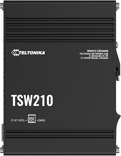 Teltonika TSW210 Industrial Ethernet Switch 8 Gigabit PoE 2 SFP DIN Rail Mount