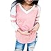YANG-YI Women Autumn Pullover Tops Long Sleeve Sweatshirts Hoodies Blouse V Neck