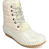 Sugar Women's Glitter Duck Boots | Stylish Lace-Up, Cozy Traction Sole | Perfect for Cold, Rainy, or Snowy Days | Trendy Booties - Skipper