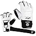 FitsT4 Sports Half Mitts MMA Training Boxing Punch Bag Kickboxing Sparring Grappling Martial Arts Muay Thai Taekwondo Wrist Wraps Support Gloves for Women Men White S