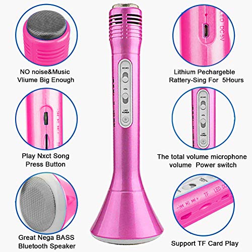 image for iGeeKid Kids Wireless Karaoke Microphone with Speaker Colorful LED Lig