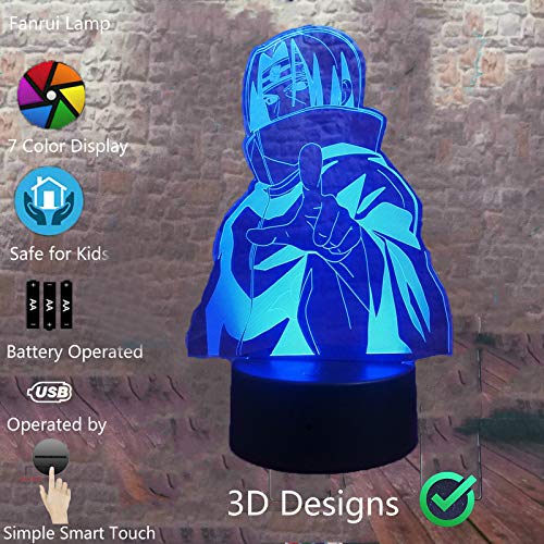 Naruto Kakashi Minato Uchiha Itachi Sasuke Night Light 7 Color Change Led Kids Bedside Action Figure - //coolthings.us