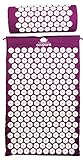 Acupoint Acupressure Mat & Pillow Set Back & Neck Muscle Acupuncture Mat - Reflexology Massage Mat for Sciatic Nerve and Coccyx – Bed of Nails with Travel Bag (Purple)