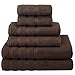 American Soft Linen, Edison Collection Bathroom and Kitchen Towel Set with Maximum Softness and Absorbency, Dark Coffee, 6 Pack