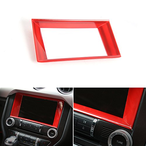Car Center Console Multimedia Control Panel 8-inch Screen Frame Cover Decoration Ring Trim for Ford Mustang 2015 2016 2017