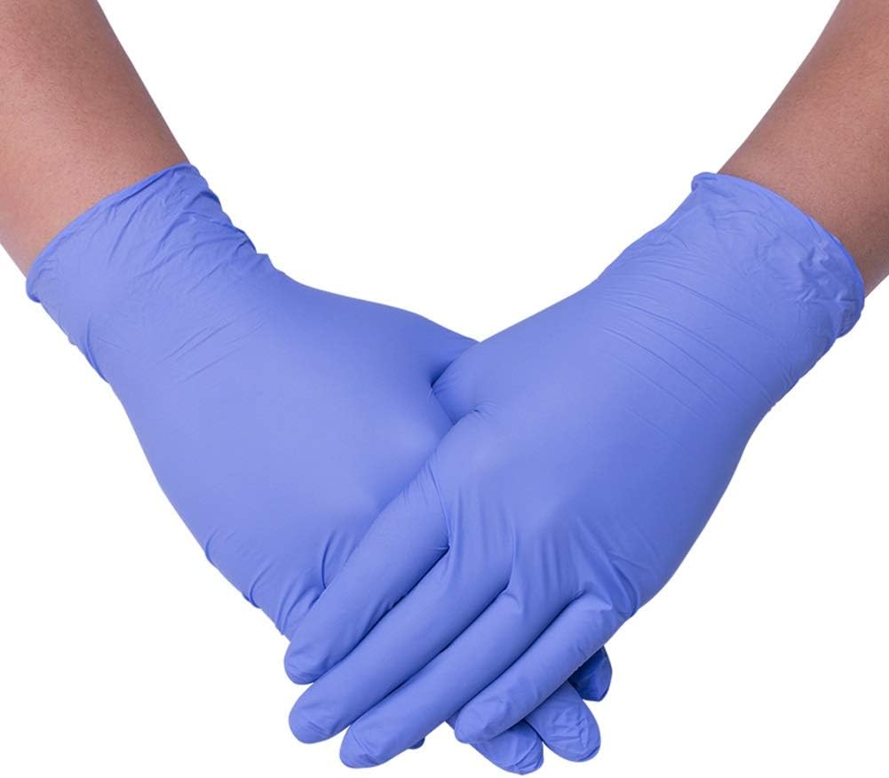 Gloves Multifunction Nitrile Disposable, 100 Pcs Food Grade, Nitrile Exam, Powder Free/Latex Rubber Free/Medical Grade/Non-Sterile, Blue (Size : XL)