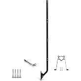 PIBIDI Long-Reach Antenna Mount, 1.25x66in J-Pole for Weather Station | 66in Extended-Reach Steel Mast Adds Height &amp; Clearance, 2mm Bracket, 180&deg; Pivot Lock for Wall/Eave/Roof, Hardware Included