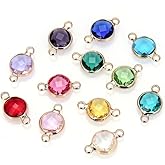 2 Sets Adabele Grade A Mixed Birthstone Connector Links 6mm Austrian Crystal Bead 14k Gold Plated (24pcs) for Women Men Jewelry Making CCP28