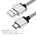 USB C, Cambond 10ft Long Braided Type-C with Reversible Connector for OnePlus 3T, LG G5, Nexus 6P, 5X, OnePlus 2/3, Lumia 950, 950XL, New Macbook 12 inch, ChromeBook Pixel, Pixel C, More (Silver)