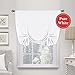 H.Versailtex Room Darkening Bathroom Balloon Valance Blackout Tie Up Shades Privacy Thermal Insulated Window Curtain Panel for Glass Door/Kitchen Window (Pure White, 42W x 63L, Set of 1)