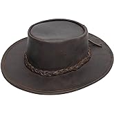Minnetonka Unisex Fold Up Hat - Flat Brimmed Cowboy Hat with Portable Fold-Up Design and Reinforced Brim