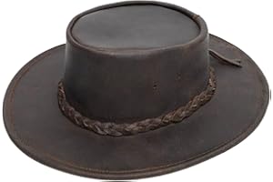 Minnetonka Unisex Fold Up Hat - Flat Brimmed Cowboy Hat with Portable Fold-Up Design and Reinforced Brim