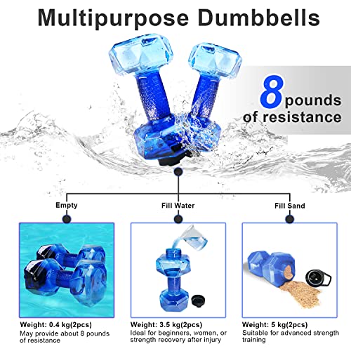Fstcrt Water Weights for Pool Exercise Set，Aquatic Dumbbells, 2PCS Water Aerobic Exercise PE