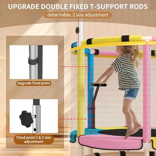AM ANNA Mini Kids Trampoline for Toddlers with Handle, Indoor Mini Trampoline for Kids, Small Rebounder Trampoline, Indoor/Garden Toddlers Trampoline for Toddlers