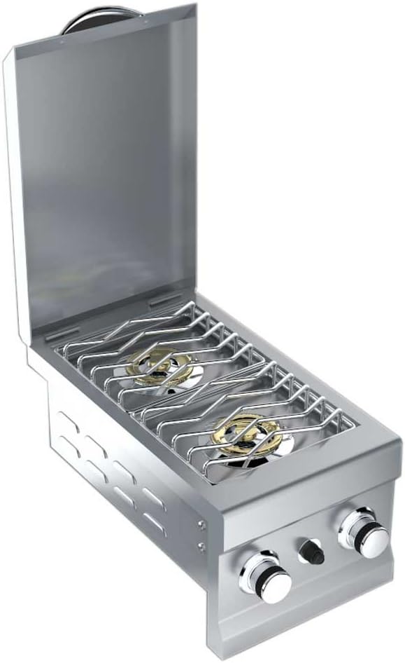 review SUNSTONE 2CSB-NG Slide-In Double Side Burner Natural Gas Grill,Stainless Steel