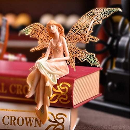 qnmbdgm Ornaments Beautiful Girl Creative Gifts Resin Angel Ornaments Artificial Home Decor Miniature Flower Fairy Figurines Wedding Decor Crafts