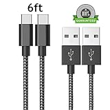 Type C Cable 2 Pack 6FT, Asstar Nylon Braided Cord for ZTE Zmax Pro Z981 New Macbook Pixel XL Nexus 5X 6P LG G5 G6 V20 Nintendo Switch and More