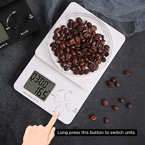 Digital Coffee Scale with Timer, Digital Kitchen Scale Weight Grams and
